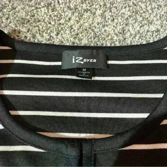 IZ Byer Girls Black/white Striped Cropped Cardigan size Medium - Picture 3 of 10